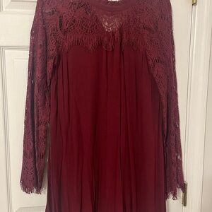Burgundy Lace Dress